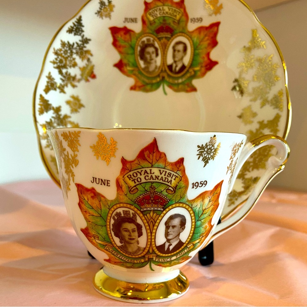 VTG Queen Anne Bone China Commemorative Royal Visit to Canada June 1959